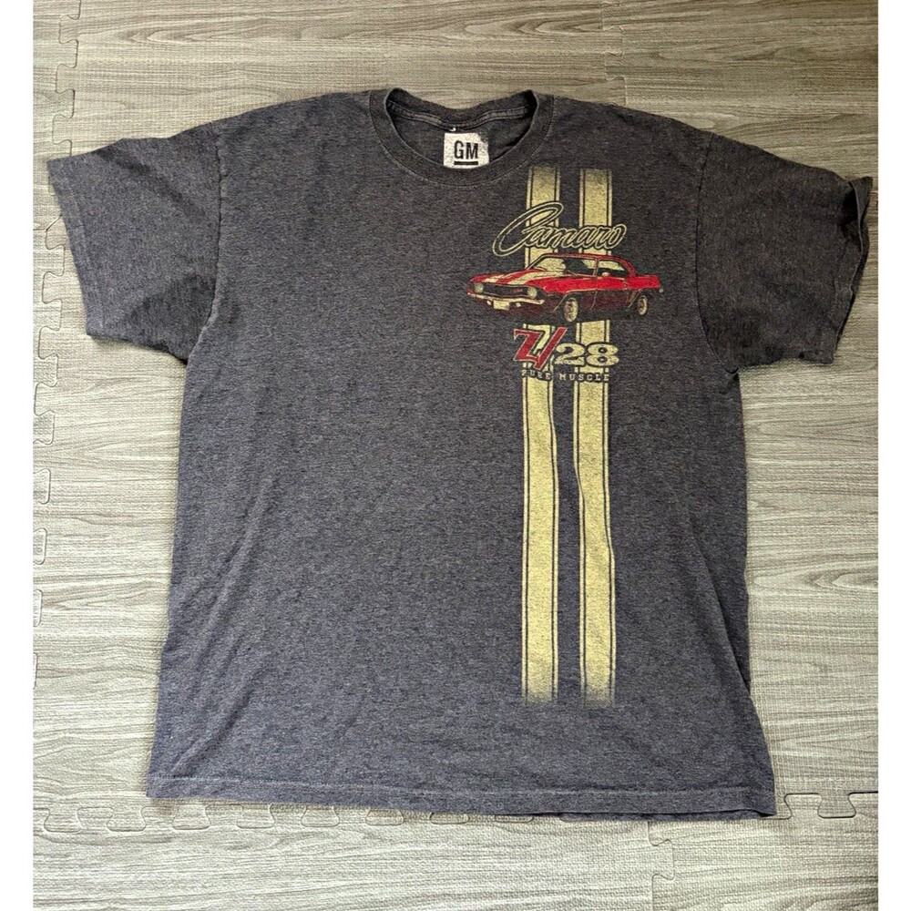 GM Camaro Z/28 Men's Gray Graphic Print Crew Neck Cotton Poly Knit Tee XL